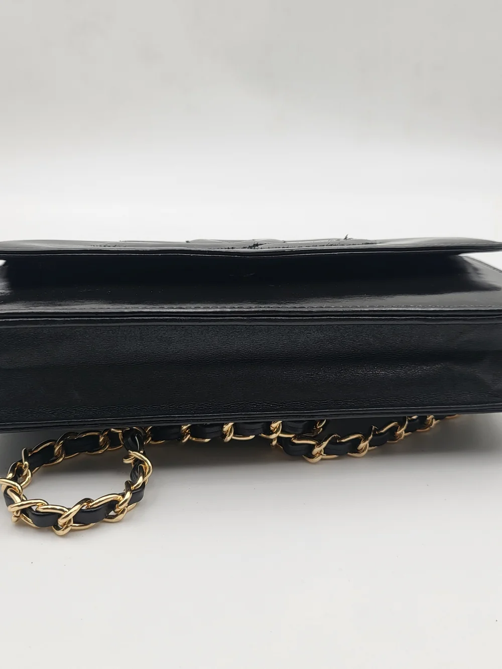 CHANEL Patent Lambskin Leather Timeless CC Wallet On Chain WOC, Authentic..